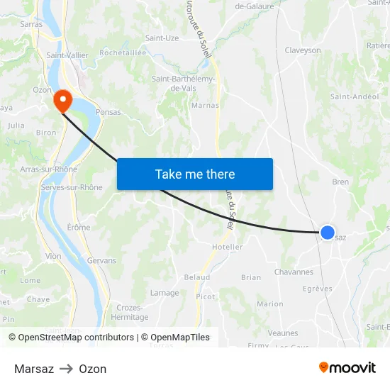 Marsaz to Ozon map