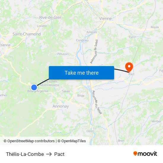 Thélis-La-Combe to Pact map