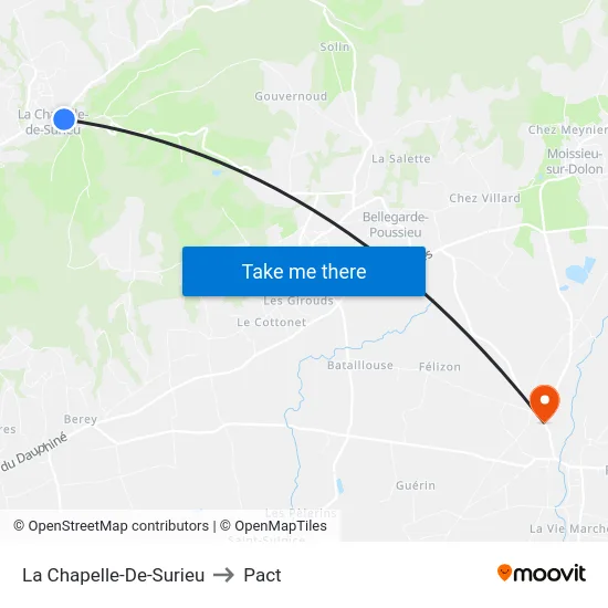 La Chapelle-De-Surieu to Pact map