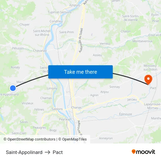Saint-Appolinard to Pact map