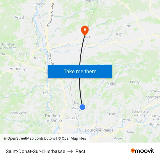 Saint-Donat-Sur-L'Herbasse to Pact map