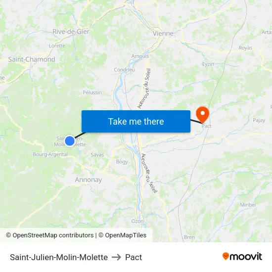 Saint-Julien-Molin-Molette to Pact map
