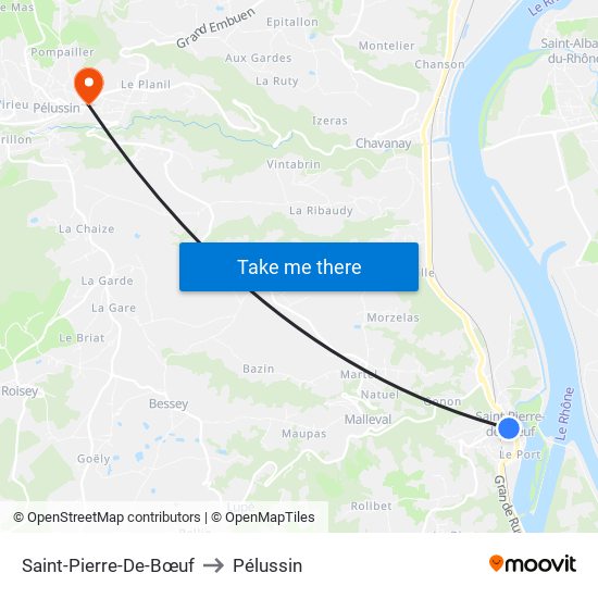 Saint-Pierre-De-Bœuf to Pélussin map