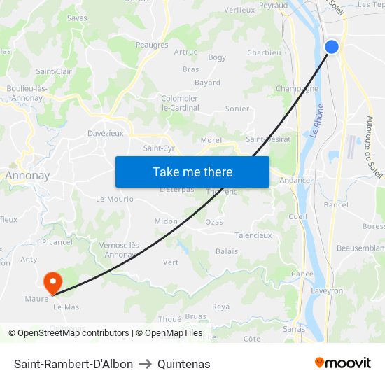 Saint-Rambert-D'Albon to Quintenas map