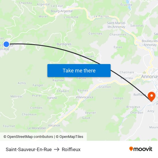 Saint-Sauveur-En-Rue to Roiffieux map