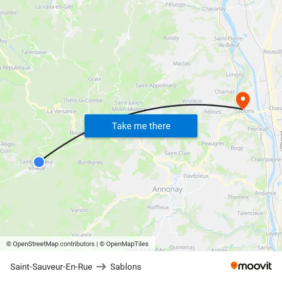Saint-Sauveur-En-Rue to Sablons map