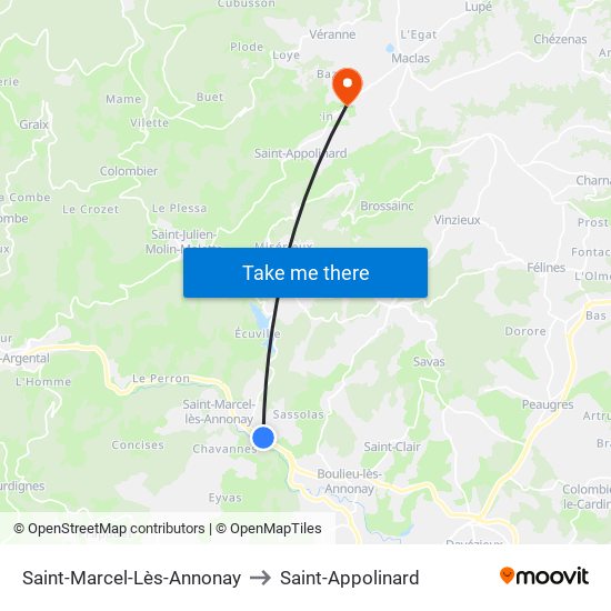 Saint-Marcel-Lès-Annonay to Saint-Appolinard map