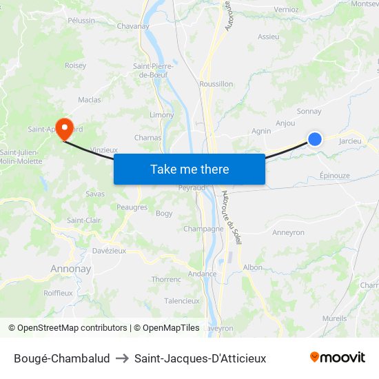 Bougé-Chambalud to Saint-Jacques-D'Atticieux map