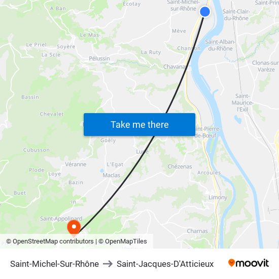 Saint-Michel-Sur-Rhône to Saint-Jacques-D'Atticieux map