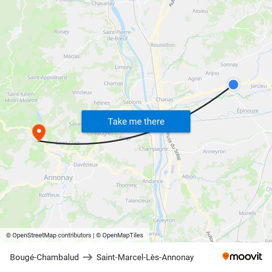 Bougé-Chambalud to Saint-Marcel-Lès-Annonay map