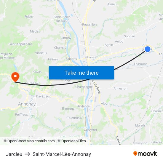 Jarcieu to Saint-Marcel-Lès-Annonay map