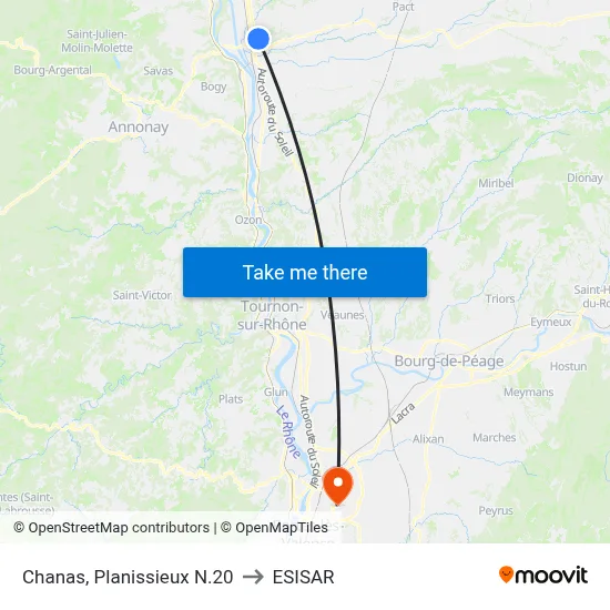 Chanas, Planissieux N.20 to ESISAR map