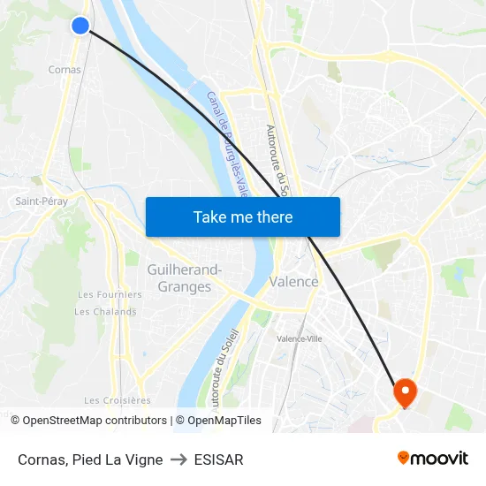 Cornas, Pied La Vigne to ESISAR map