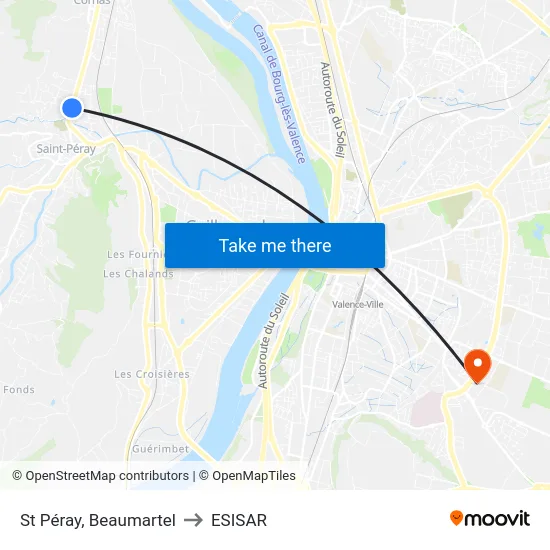 St Péray, Beaumartel to ESISAR map