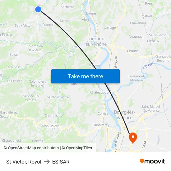 St Victor, Royol to ESISAR map