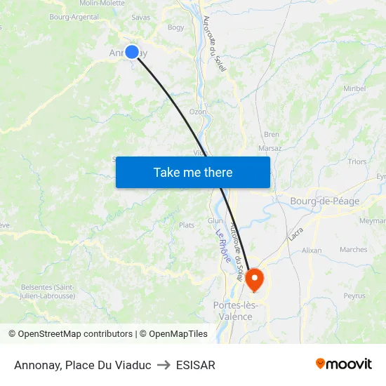 Annonay, Place Du Viaduc to ESISAR map