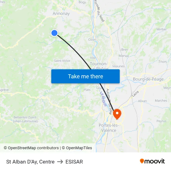 St Alban D'Ay, Centre to ESISAR map