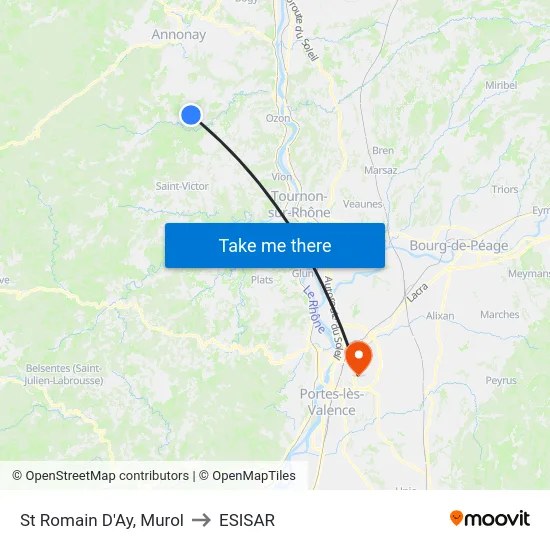 St Romain D'Ay, Murol to ESISAR map
