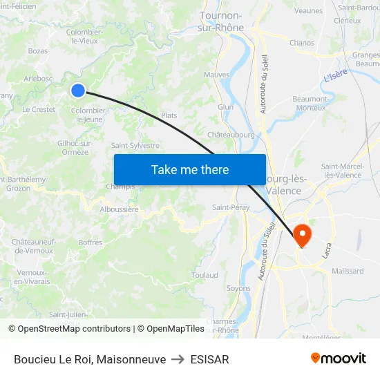 Boucieu Le Roi, Maisonneuve to ESISAR map