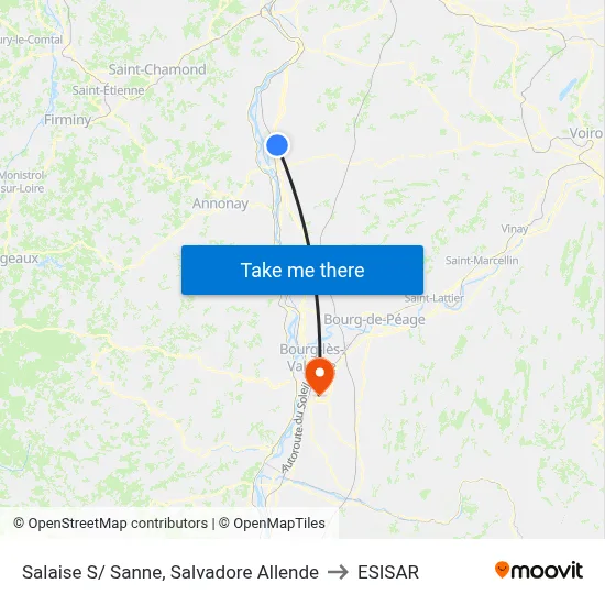 Salaise S/ Sanne, Salvadore Allende to ESISAR map