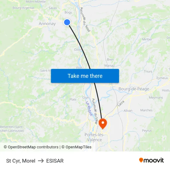 St Cyr, Morel to ESISAR map