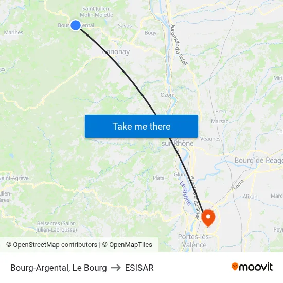 Bourg-Argental, Le Bourg to ESISAR map