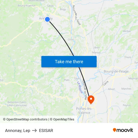 Annonay, Lep to ESISAR map