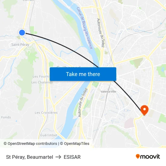 St Péray, Beaumartel to ESISAR map