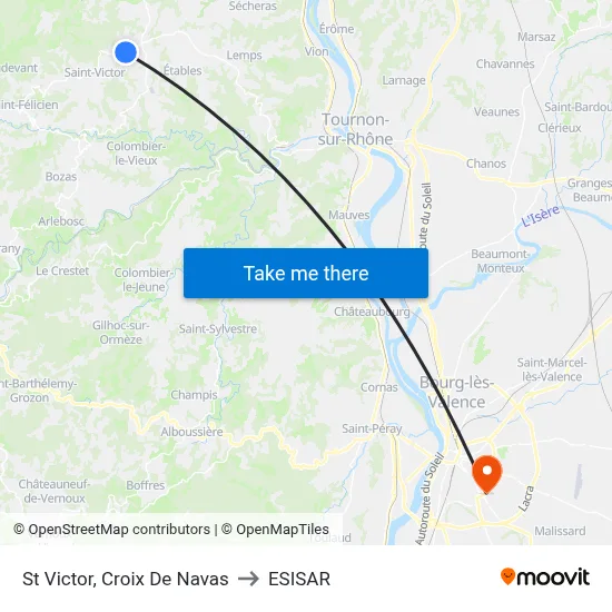 St Victor, Croix De Navas to ESISAR map