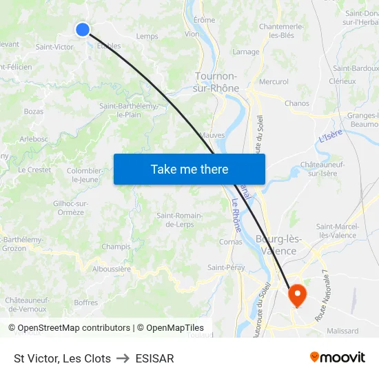 St Victor, Les Clots to ESISAR map
