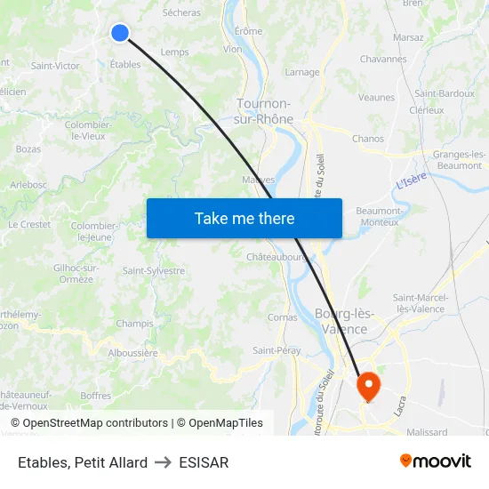 Etables, Petit Allard to ESISAR map