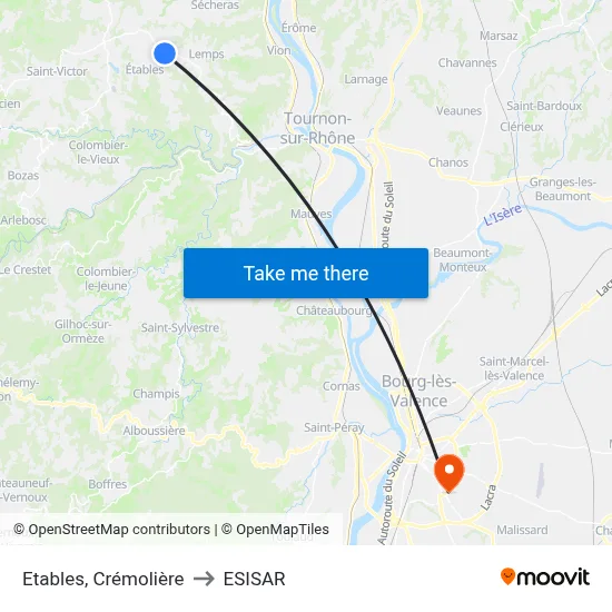 Etables, Crémolière to ESISAR map
