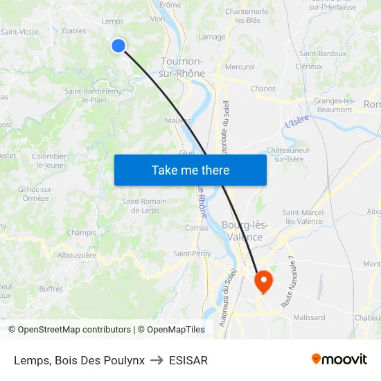 Lemps, Bois Des Poulynx to ESISAR map
