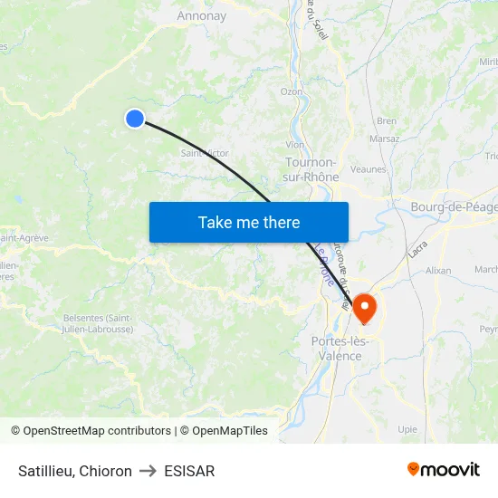 Satillieu, Chioron to ESISAR map