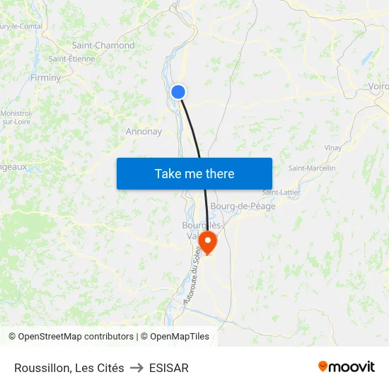 Roussillon, Les Cités to ESISAR map