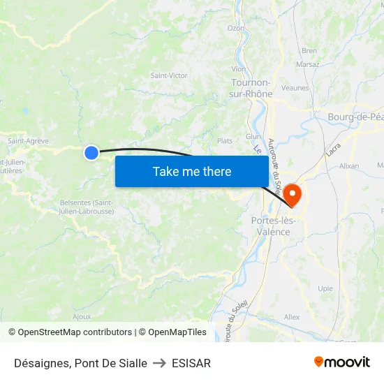 Désaignes, Pont De Sialle to ESISAR map