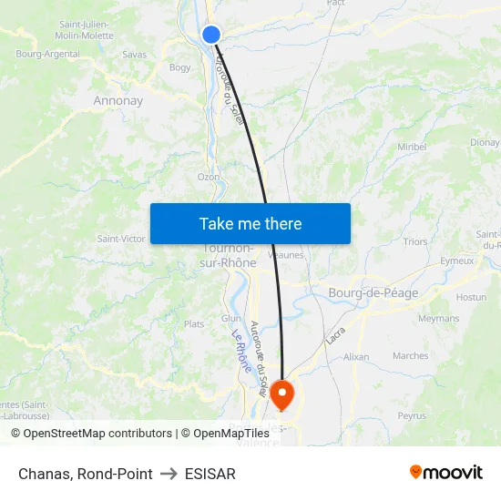 Chanas, Rond-Point to ESISAR map