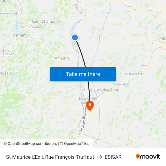 St-Maurice-L'Exil, Rue François Truffaut to ESISAR map
