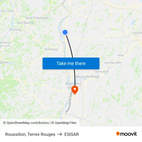 Roussillon, Terres Rouges to ESISAR map