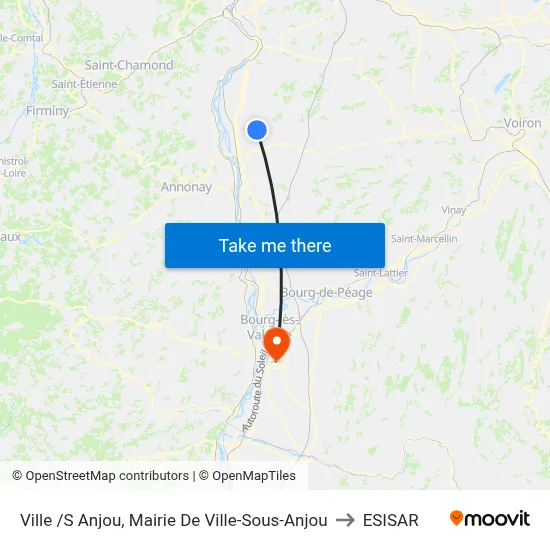 Ville /S Anjou, Mairie De Ville-Sous-Anjou to ESISAR map