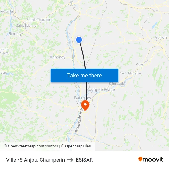 Ville /S Anjou, Champerin to ESISAR map