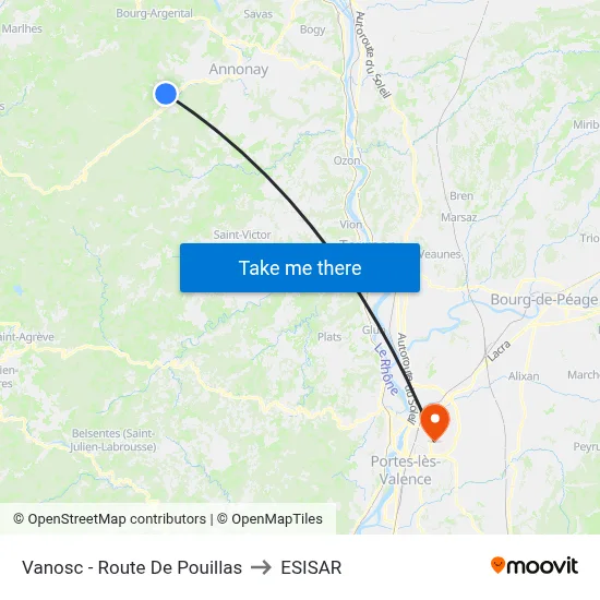 Vanosc - Route De Pouillas to ESISAR map