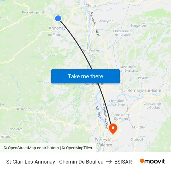 St-Clair-Les-Annonay - Chemin De Boulieu to ESISAR map
