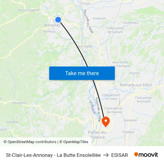 St-Clair-Les-Annonay - La Butte Ensoleillée to ESISAR map
