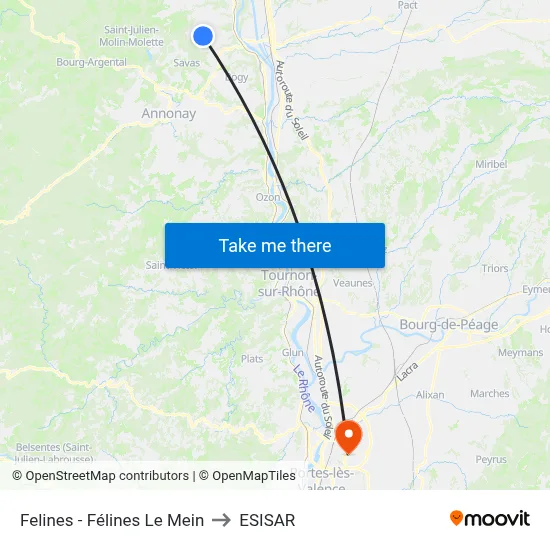 Felines - Félines Le Mein to ESISAR map