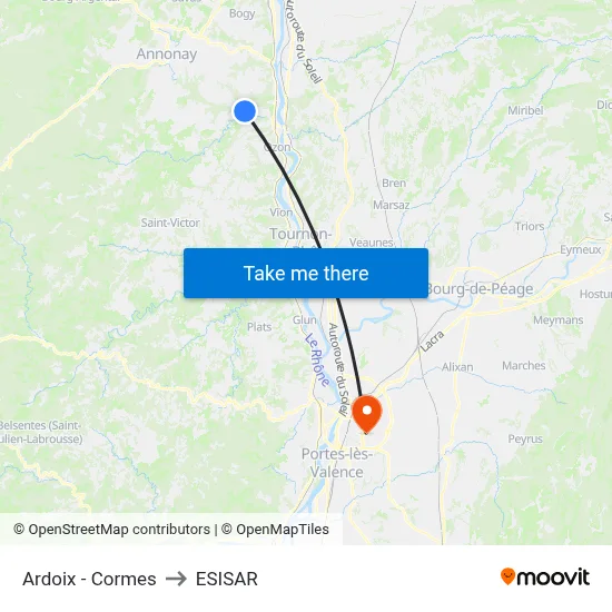 Ardoix - Cormes to ESISAR map