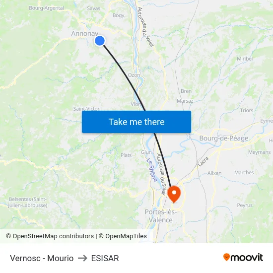 Vernosc - Mourio to ESISAR map