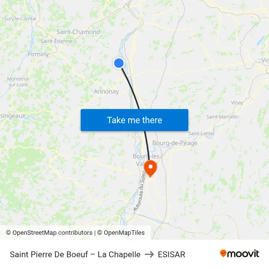 Saint Pierre De Boeuf – La Chapelle to ESISAR map