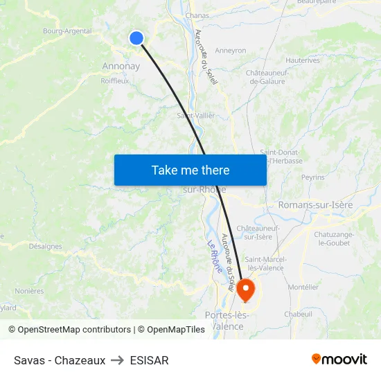 Savas - Chazeaux to ESISAR map