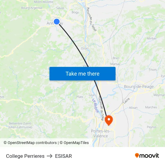 College Perrieres to ESISAR map